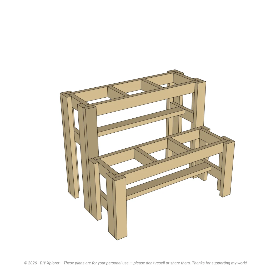 DIY Bucket Garden Raised Bed Stand – Woodworking Plans