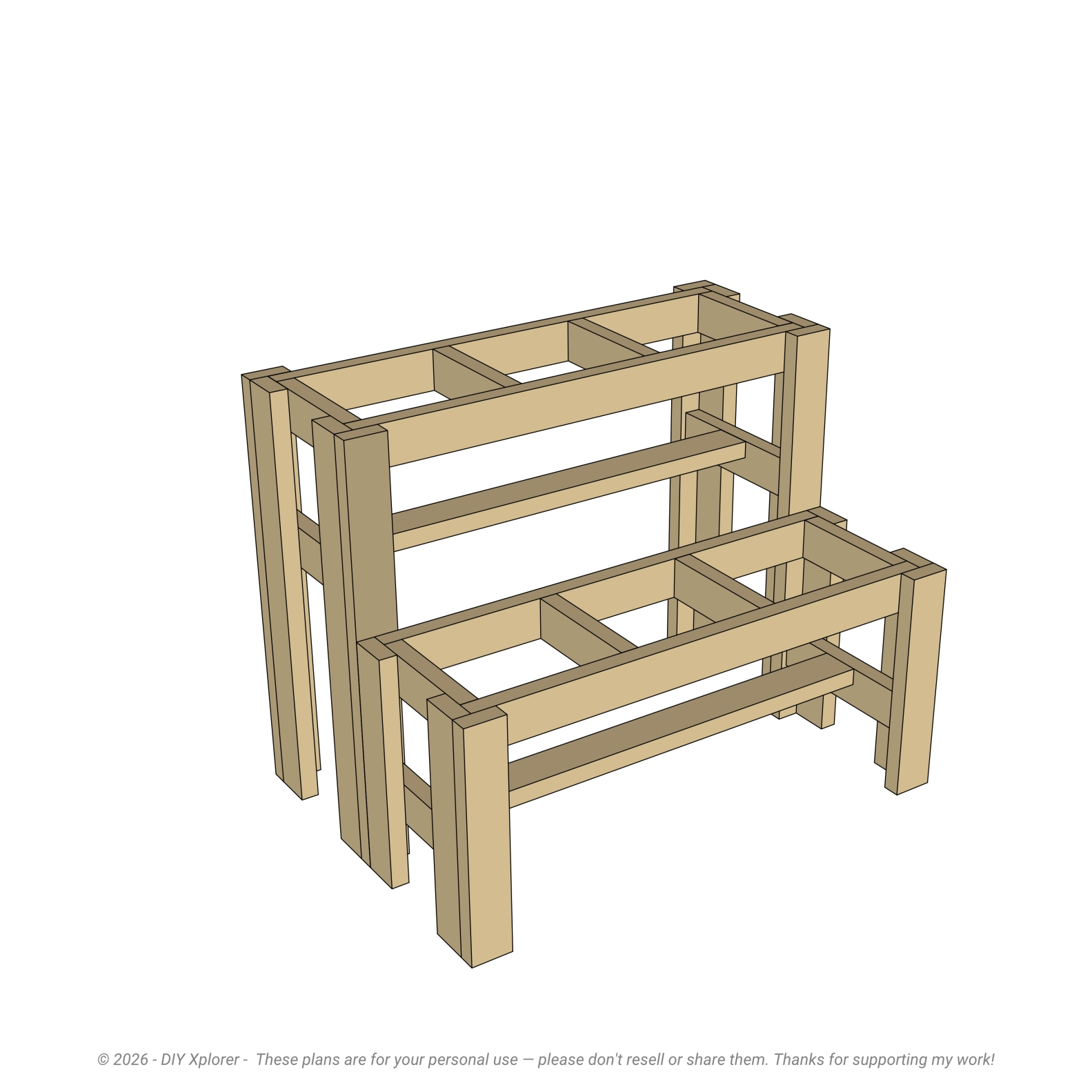 DIY Bucket Garden Raised Bed Stand – Woodworking Plans
